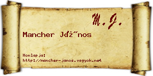 Mancher János névjegykártya
